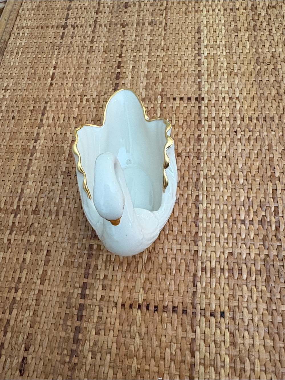 Lenox Small Gold & Cream Swan Trinket Dish, Weddings - Picture 2 of 8